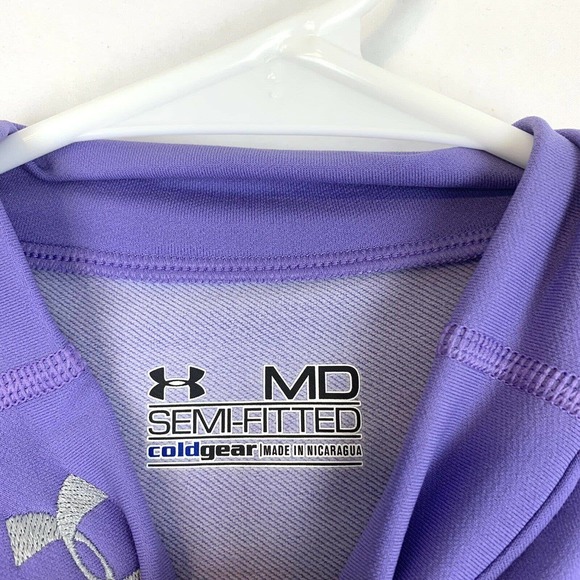 under armour purple semi fitted cold gear long sleeve shirt medium - Picture 3 of 5